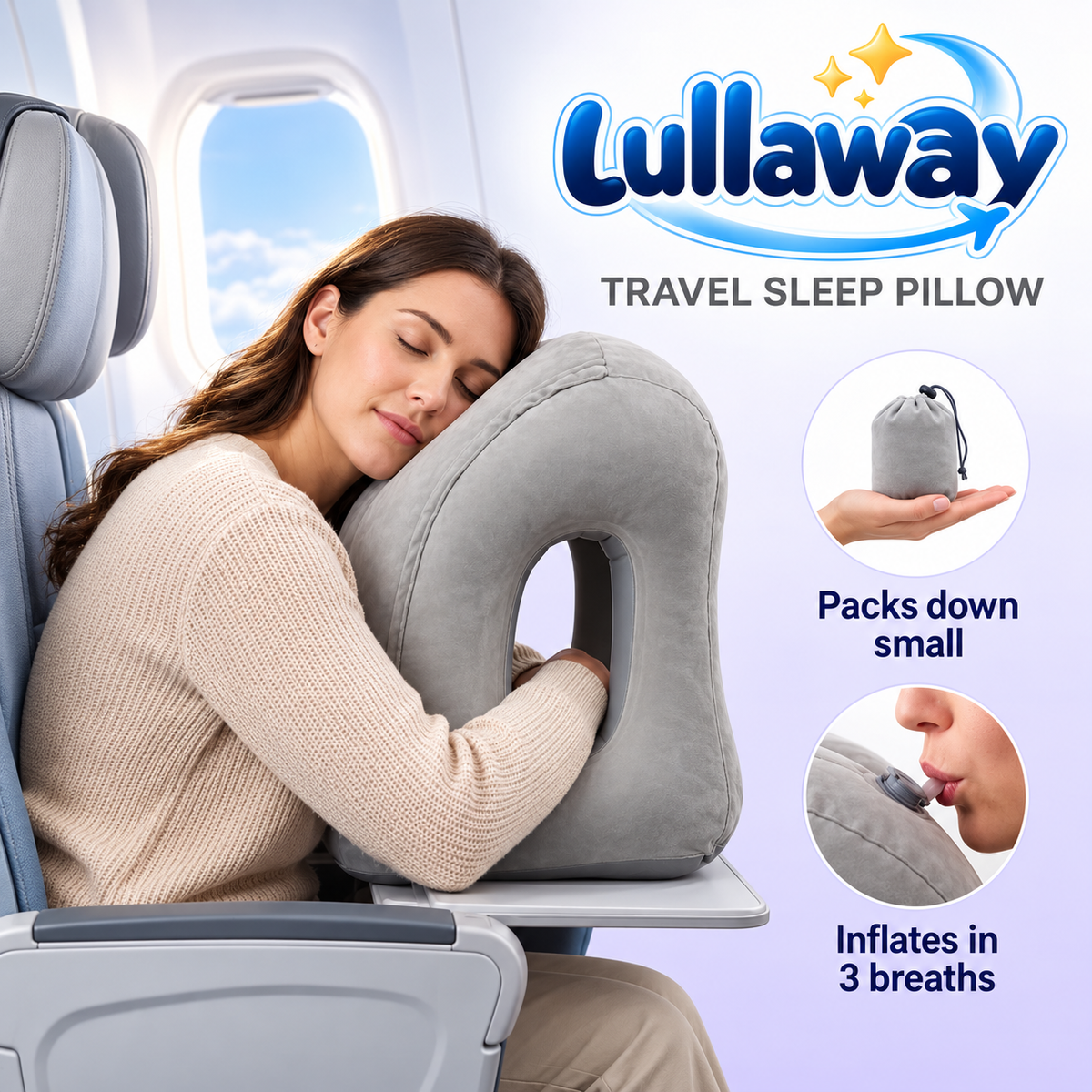 Lullaway™️ Inflatable Travel Pillow